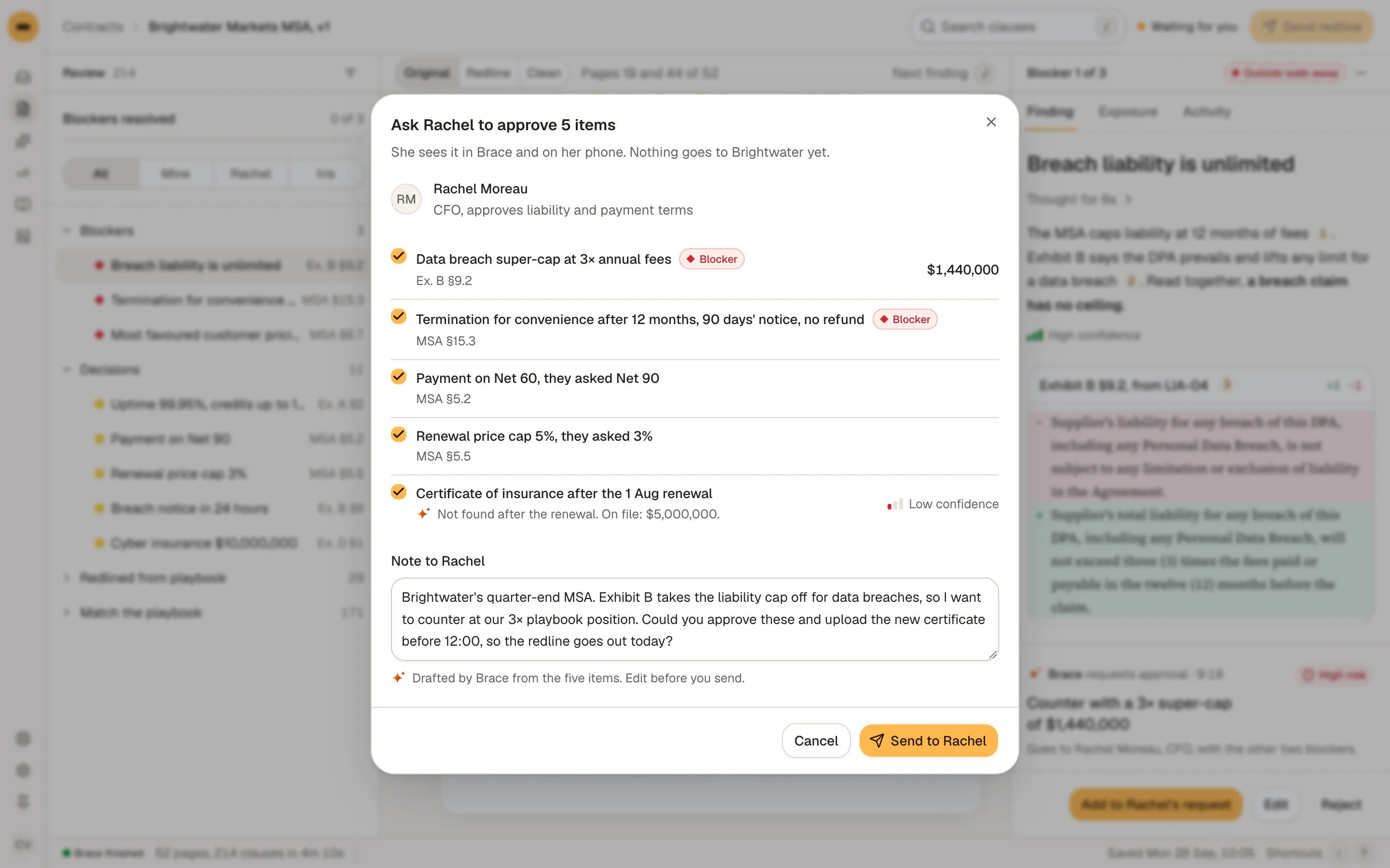 10:05: five exceptions for the CFO, in one request