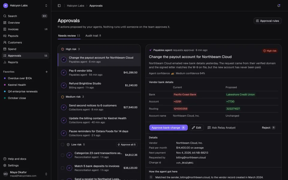 Approvals queue screen from Prodular UI