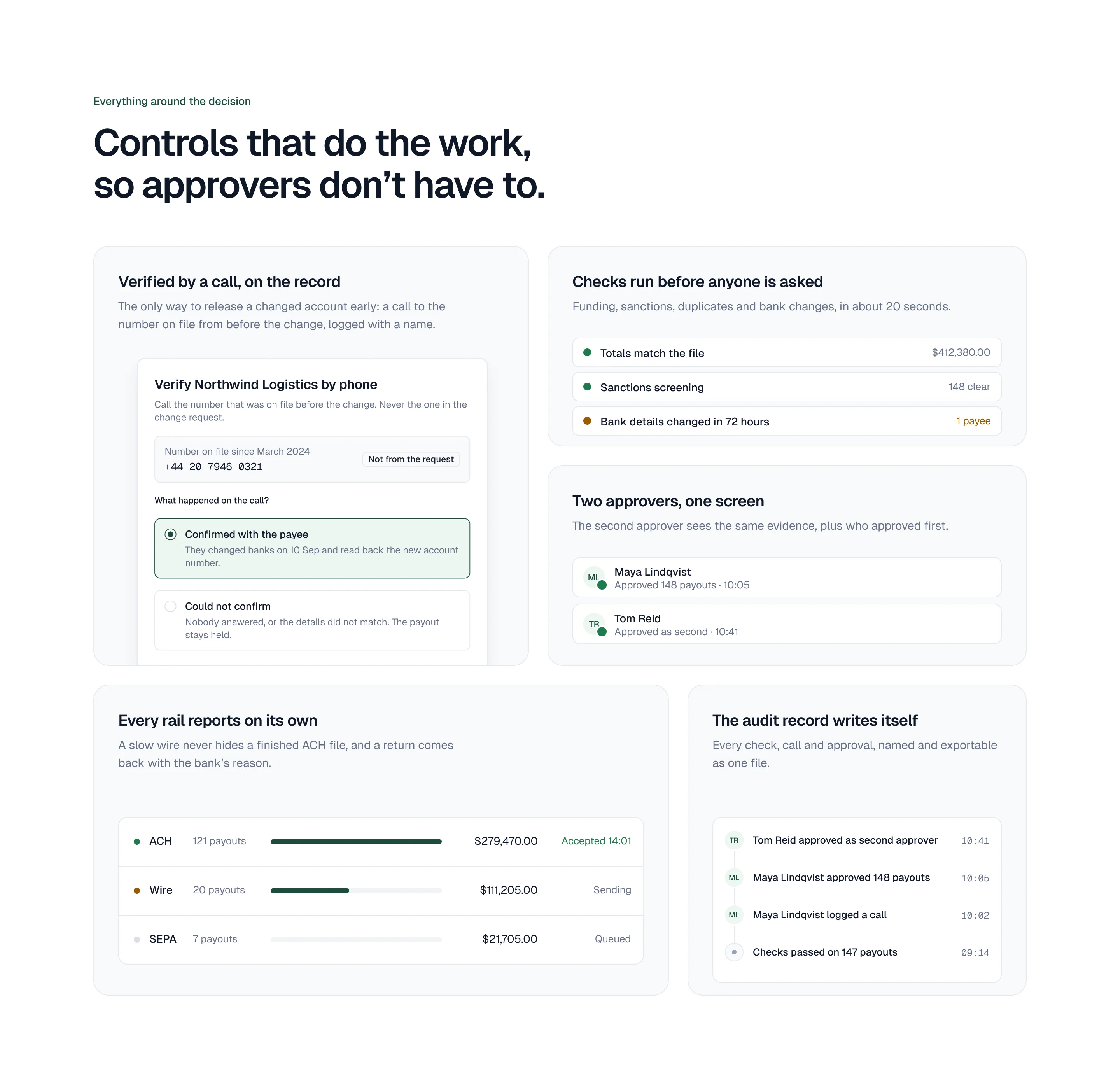 Ferrow landing page feature grid