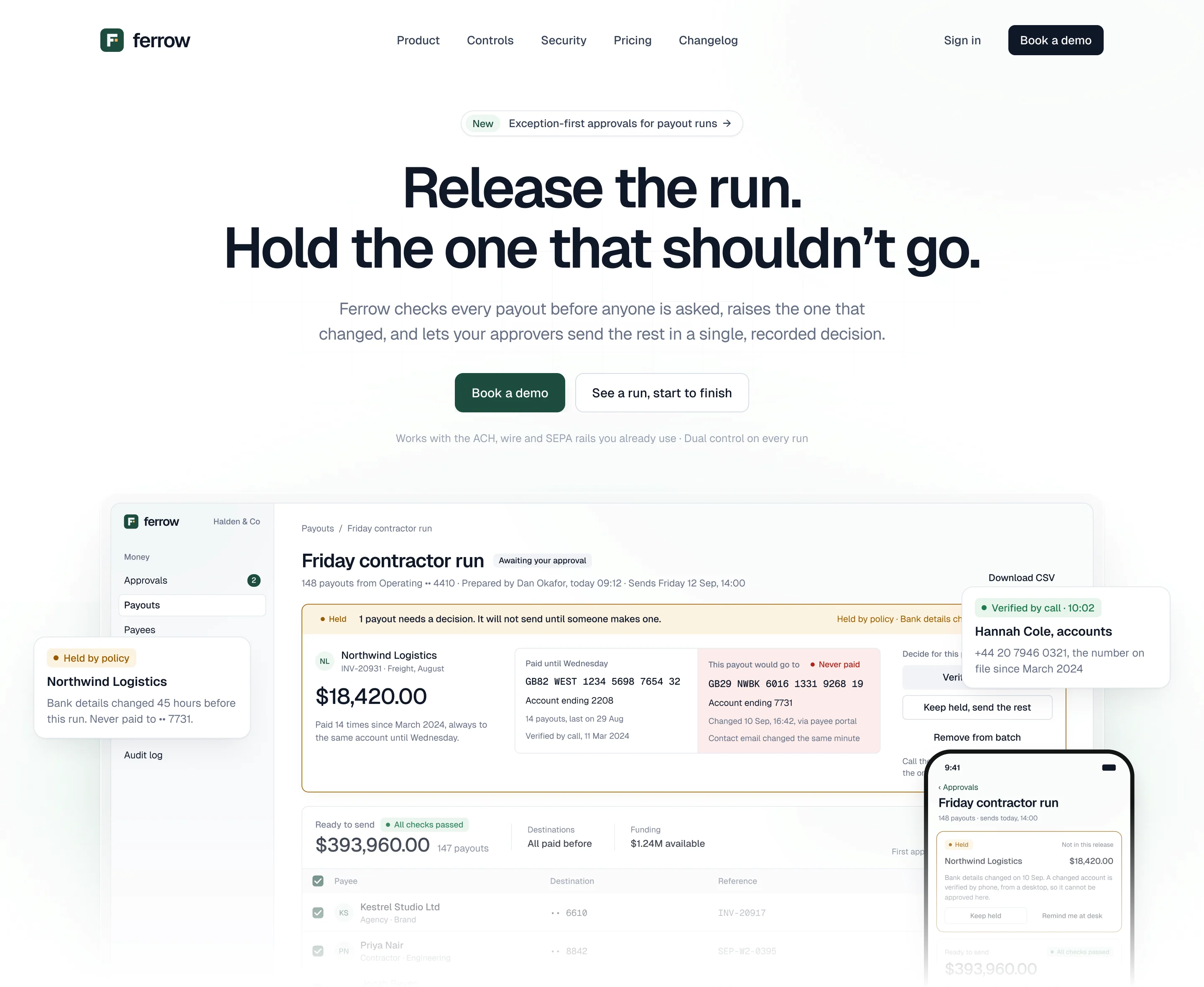 Ferrow landing page hero