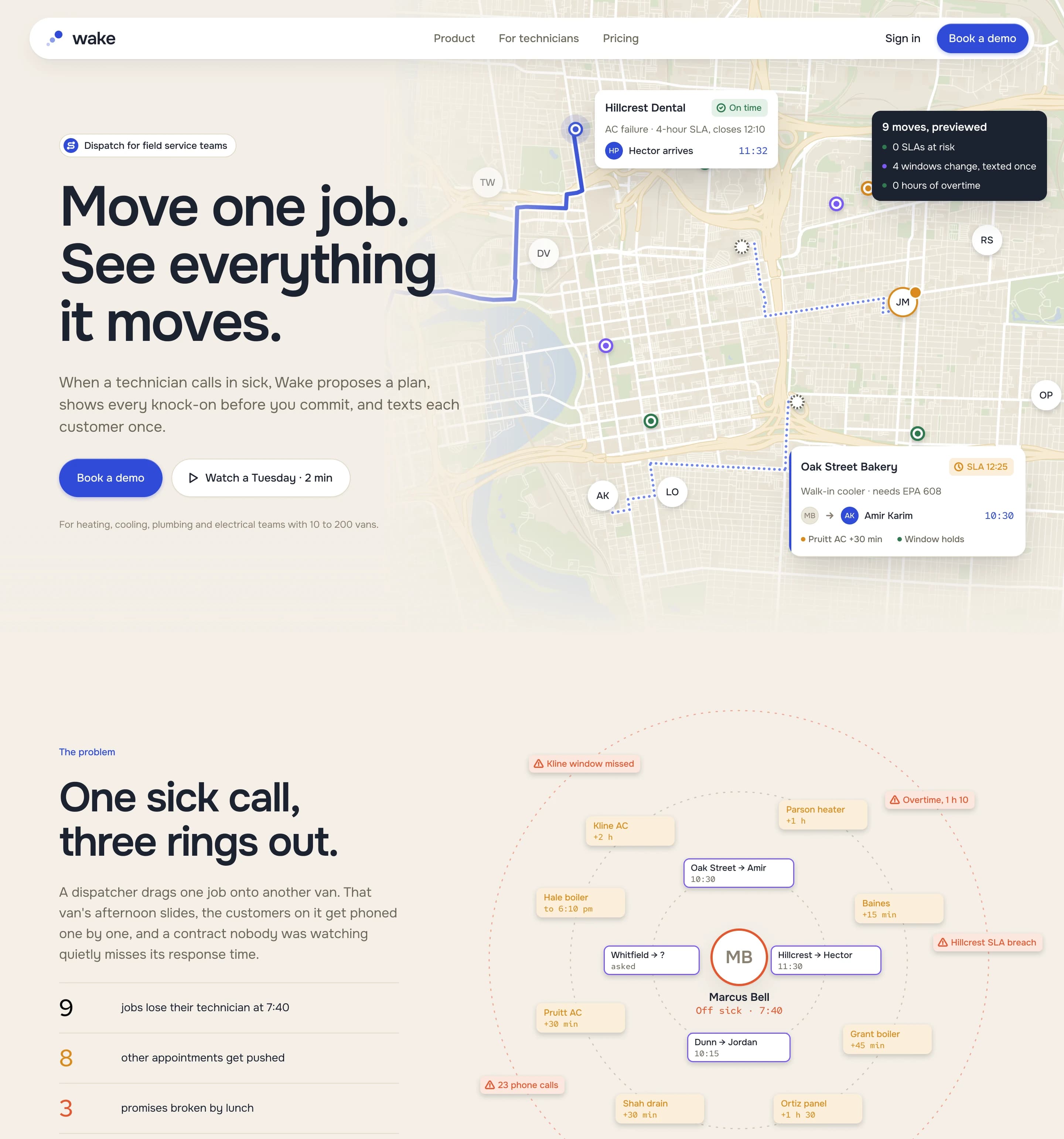Wake landing page